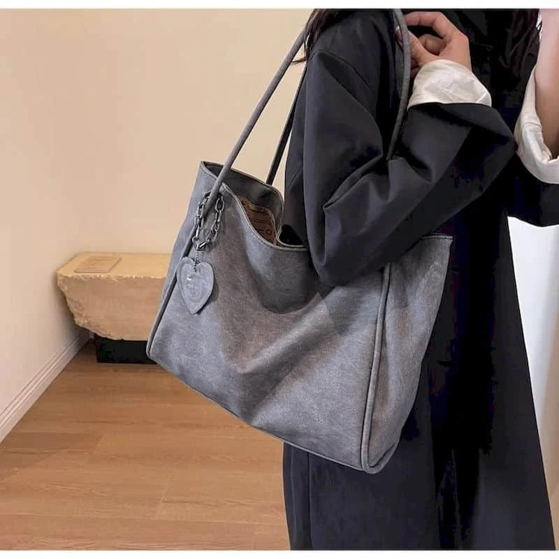 

Velvet Tote Bag Minimalist Large Capacity Reusable Shoulder Bags Casual High-capacity Fashion Portable Durable Handbag for Women