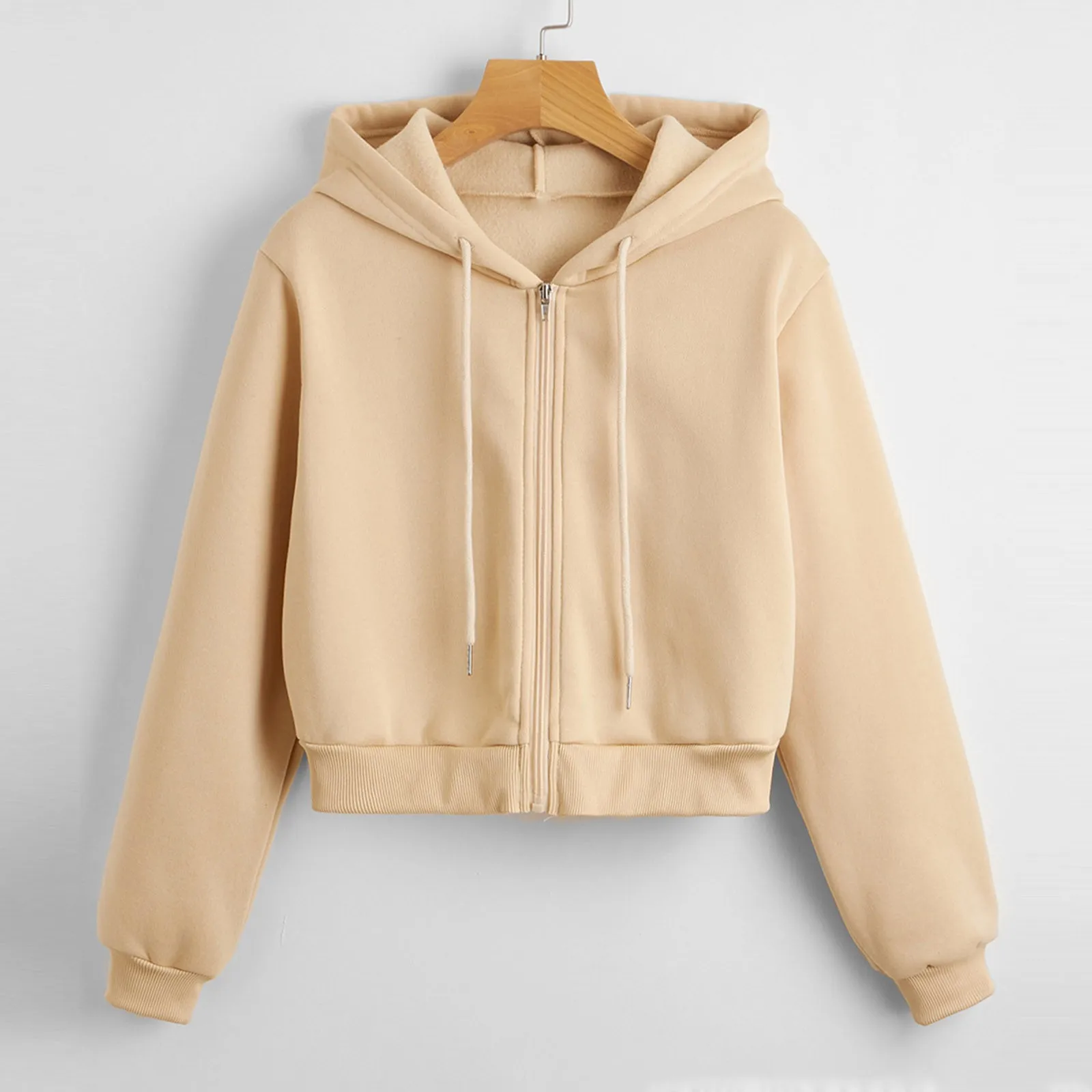 Zip Up Hoodies Womens White Crop Top Outdoor Sports Athletic Y2k Hooded Jacket Zipper Drawstring Sweatshirts White Sudaderas