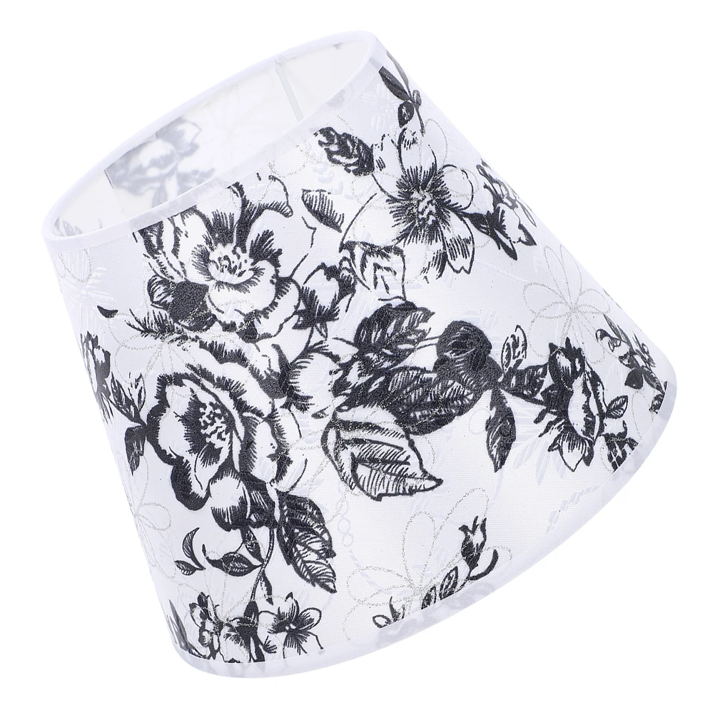 

E27 Fabric Lampshade 22x14x17cm Replaceable Light Cover Cloth Shade for Bedroom Desk Wall Simple Sturdy Floral Universal Small