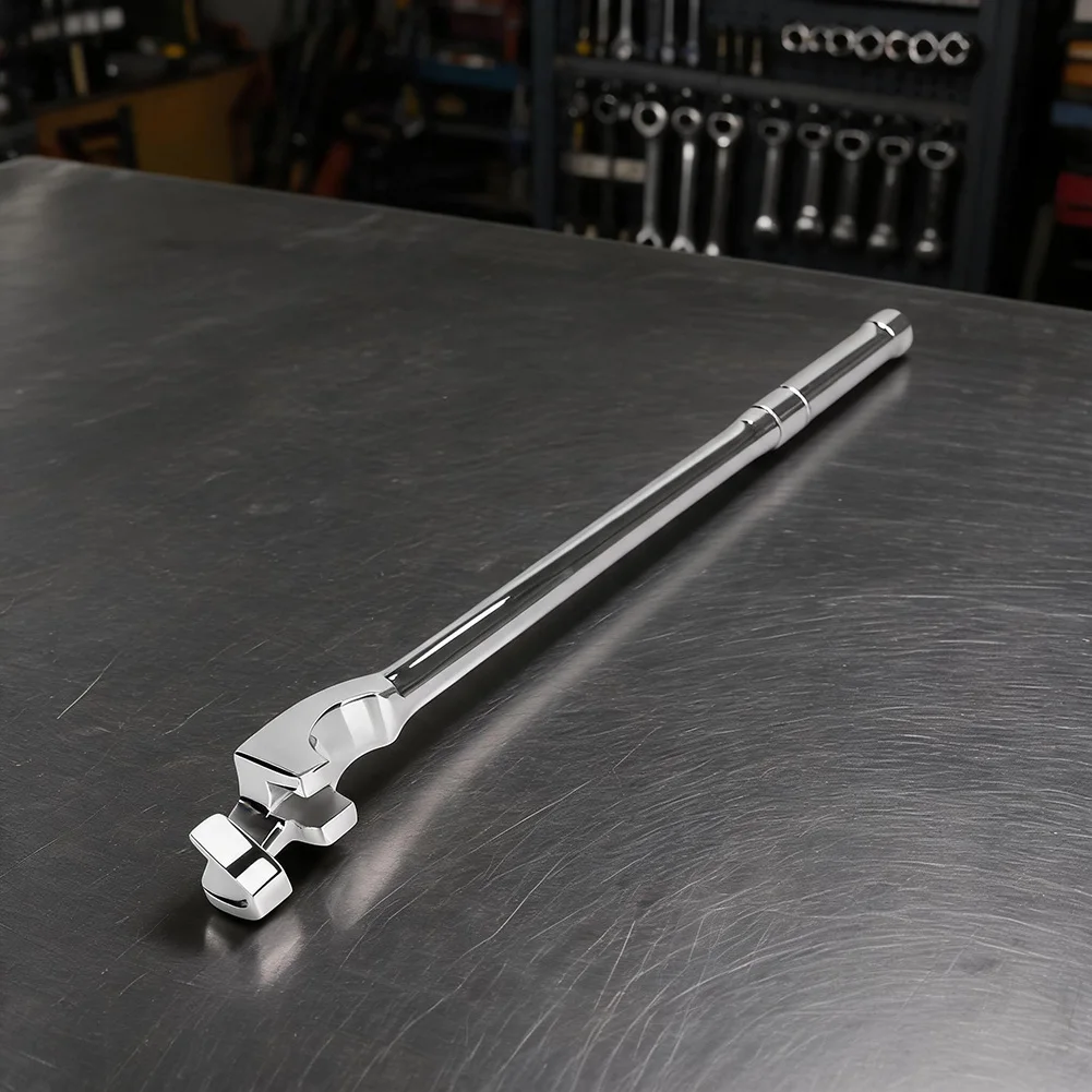 High-Carbon Steel Wrench Extension Lever For Mechanical Repair, Heavy Breaker Bar Adapter For Tight Bolts And Nuts