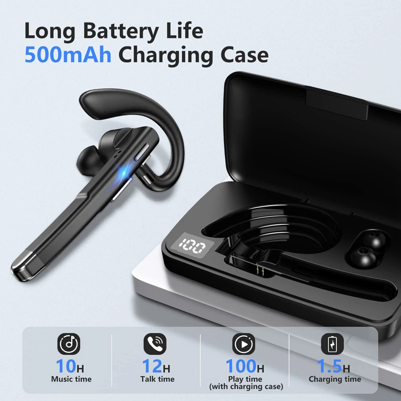 Wireless Bluetooth Headphones With Microphon Earphone ENC Noise Cancelling Handsfree Talking Headset Busines Auriculares Driving image 5