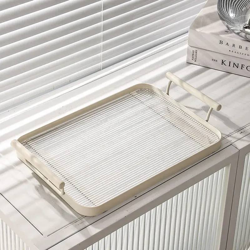 New design sense acrylic tray Nordic style creative plate high-end sense fashion refreshment tray