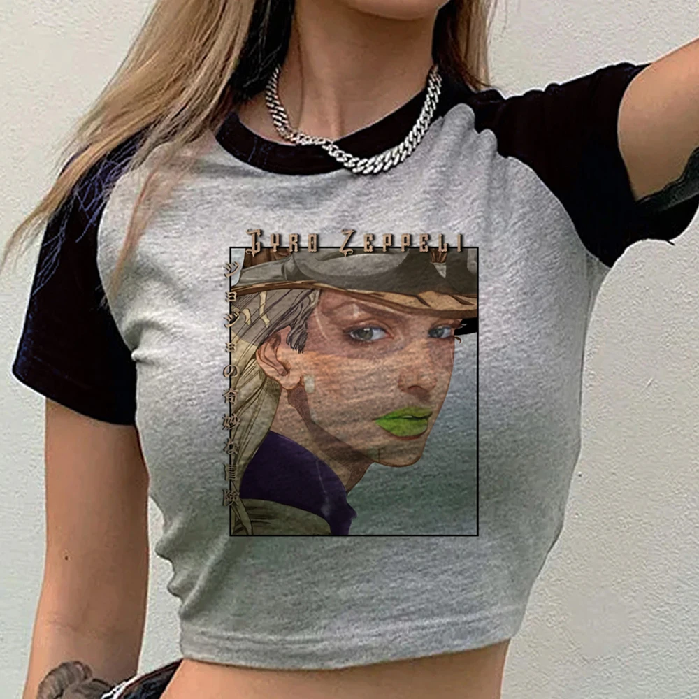 Jojo's Bizarre Adventure crop top shoujo grunge gothic jojifuku streetwear manga t-shirt jojifuku cheap cute vintage