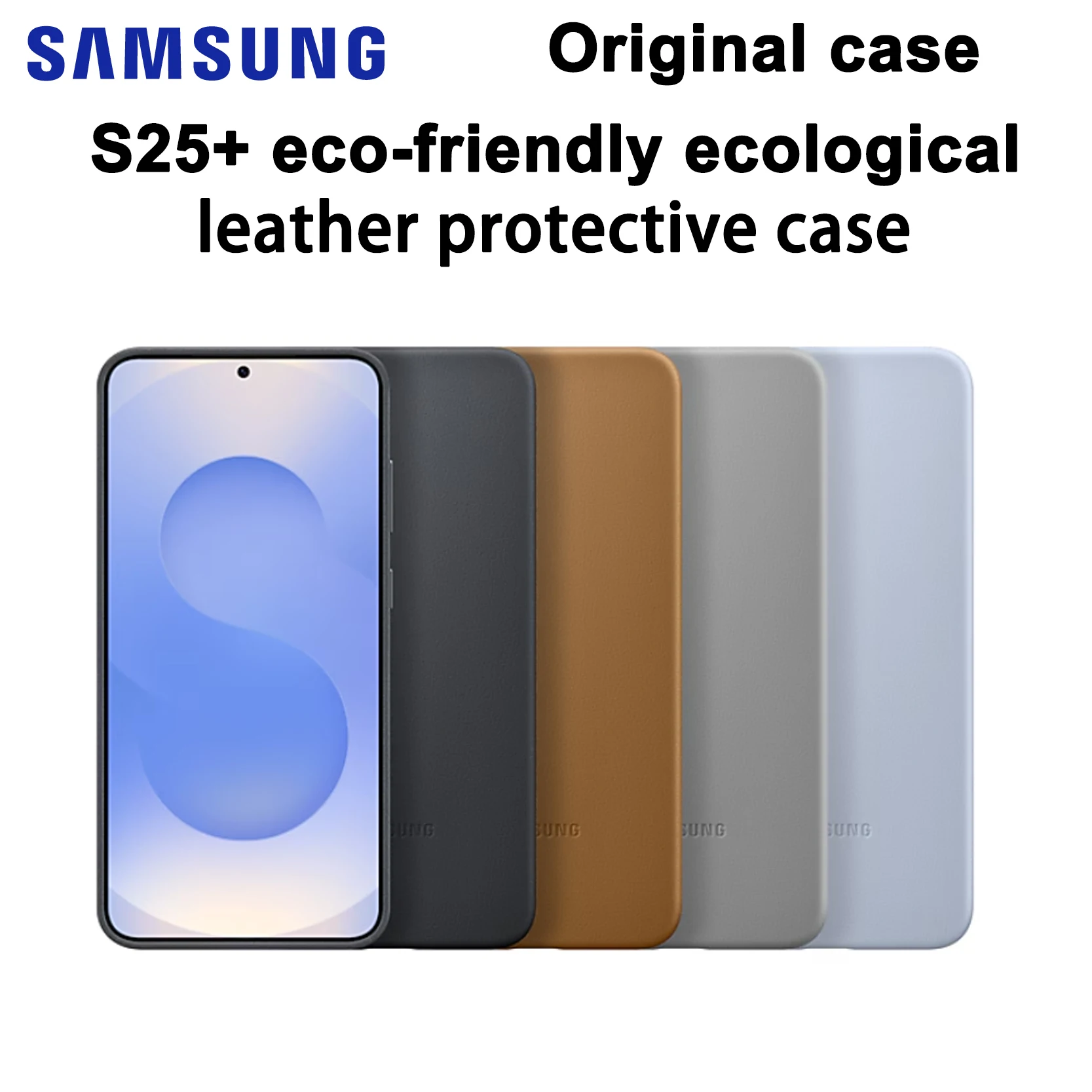 

Оригинальный чехол Samsung S25+, экологически чистый защитный чехол из экокожи, изготовленный из устойчивых материалов, защищающий ваш телефон