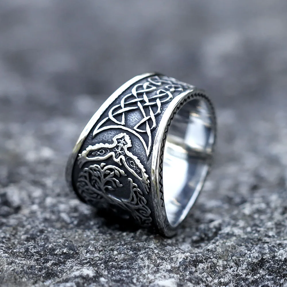 2022 NEW Men's 316L stainless steel rings viking Amulet Tree of life ring for teens fashion Jewelry for gift free shipping