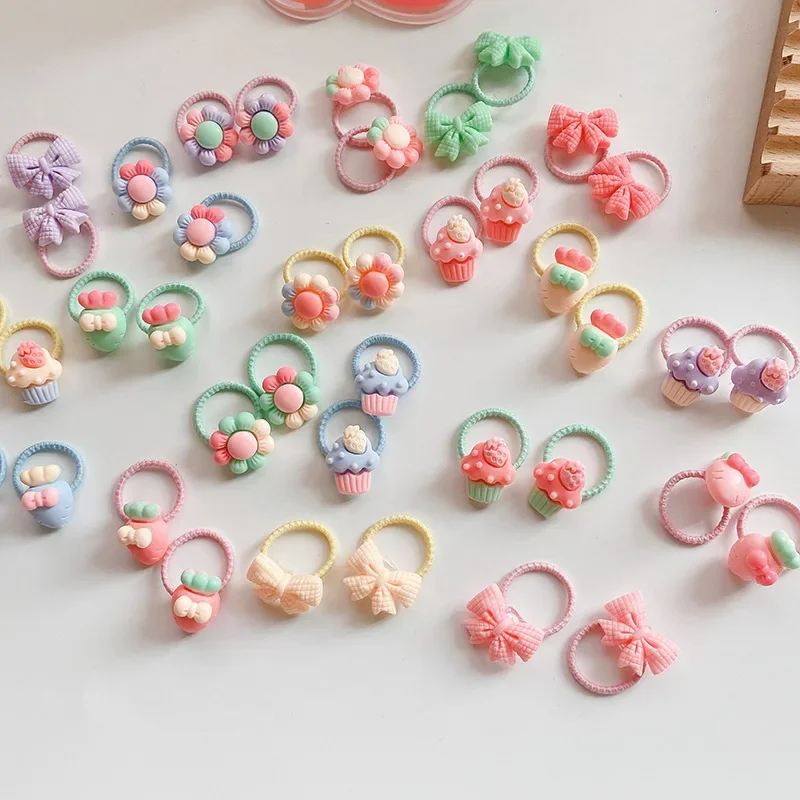 40pcs Pet Rubber Band Dog Rubber Band Does Not Hurt Hair Schnauzer Yorkshire Teddy Braids Hair Loop Cartoon Love Hair Loop