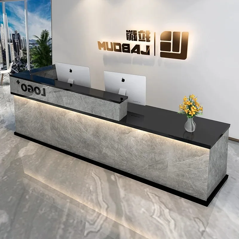 Ästhetische Designer-Empfangstheke, moderne Dekorationen, Büro-Akzent, einfache Empfangstheken, luxuriöse Bureau-Lounge-Möbel