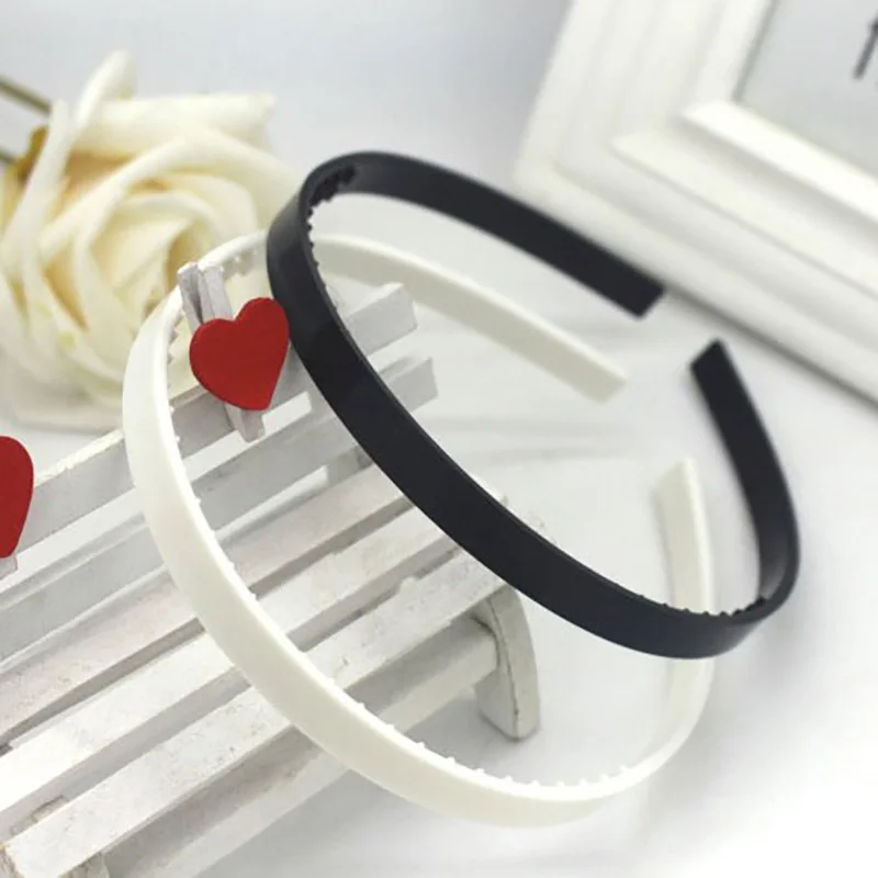 20pcs DIY  headband ABS 10mm 15mm girl step tooth plastic semi-finished HairHoop toothed plastic head buckle white black