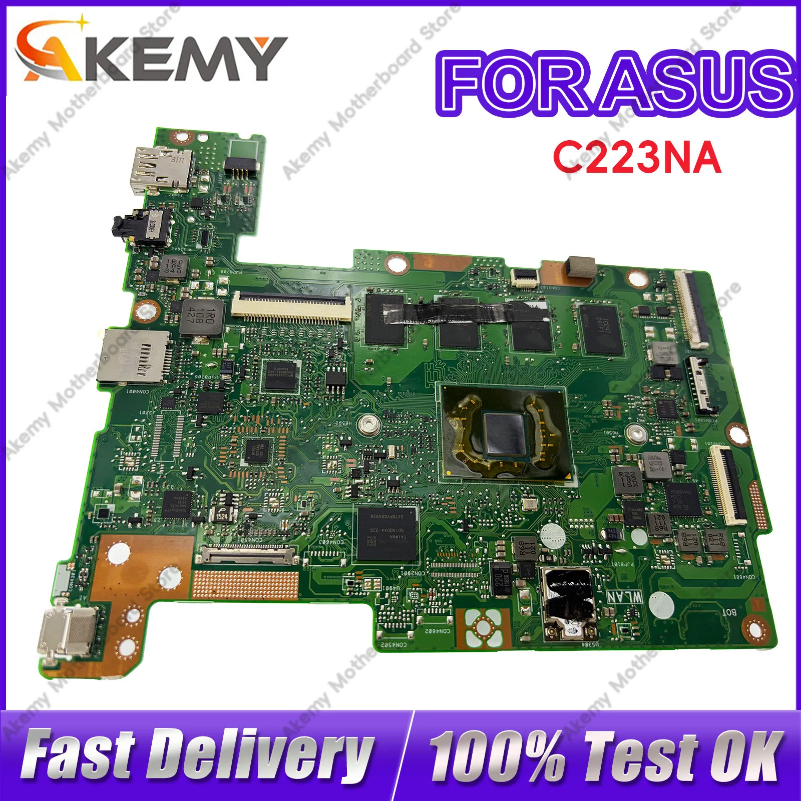 

C223NA Laptop Motherboard For ASUS Chromebook C423NA C223N C423N Mainboard With Celeron CPU 100% tests OK fast shipping stk