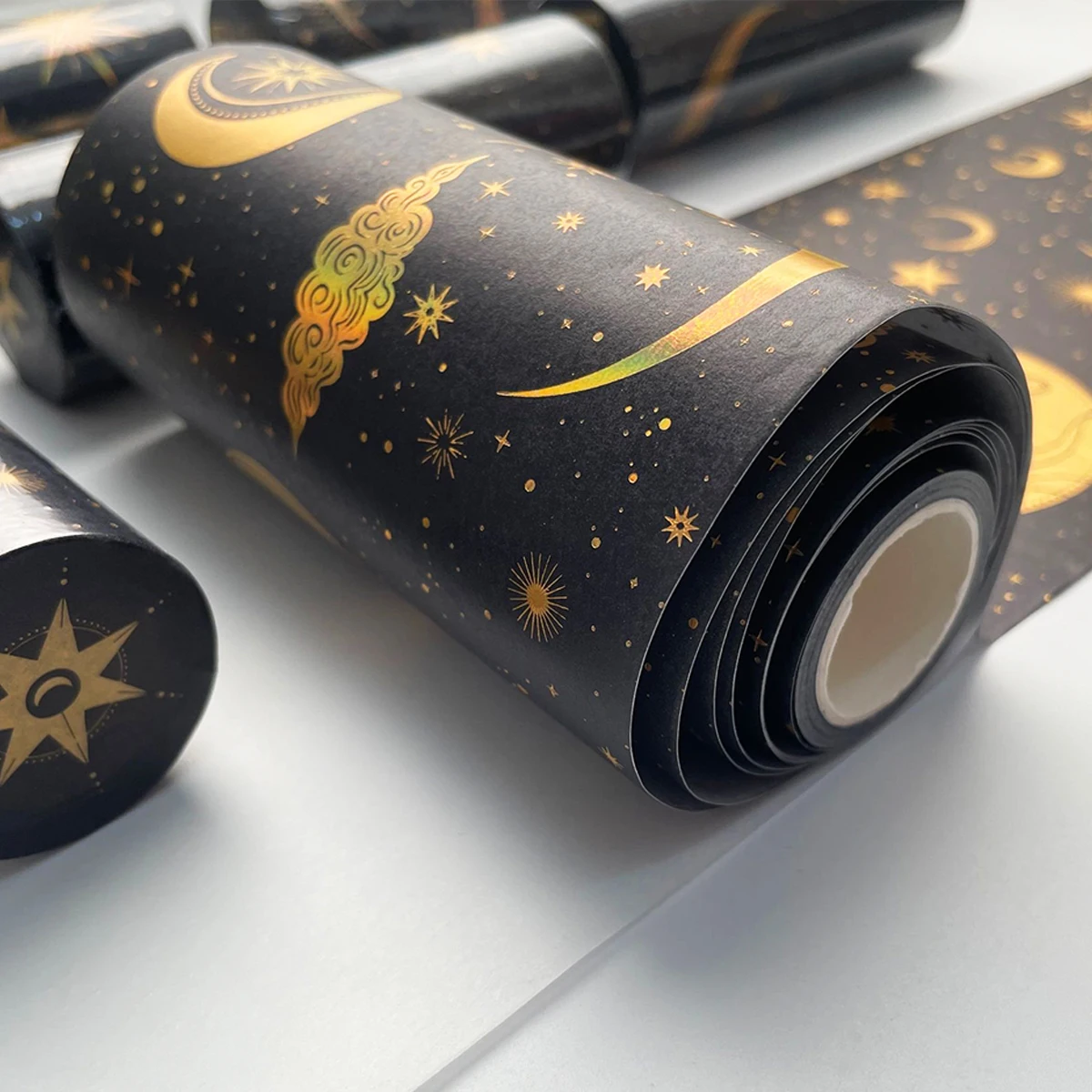 wide Gold Washi Tape sun moon stars Masking Tape Decorative Adhesive Tape Constellation Girl scrapbooking vintage washi stickers