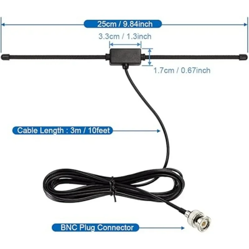 VHF UHF Car Truck Police Scanner Adhesive Mount Antenna Vehicle Ham Radio Amateur Radio Mobile Scanner BNC Male Dipole Antenna