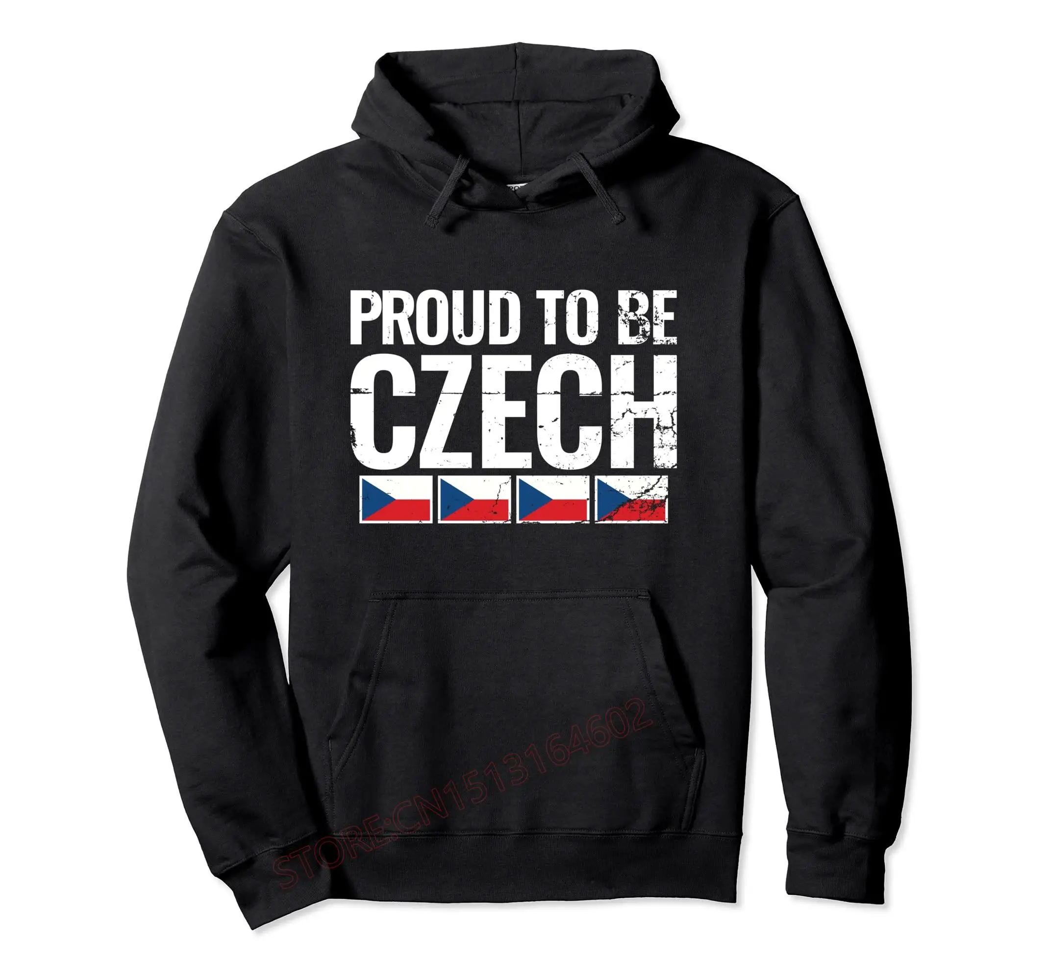 Czech Republic Flag Pullover Hoodie Men Women Unisex Cotton Hoodies Hip Hop Style Sweatshirt