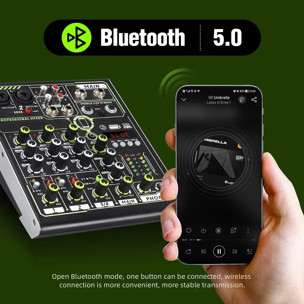 Dedicado Mobile Live Streaming Interface, Equipamento Profissional da Versão Inglês, Cantar Placa de Som, Mixagem