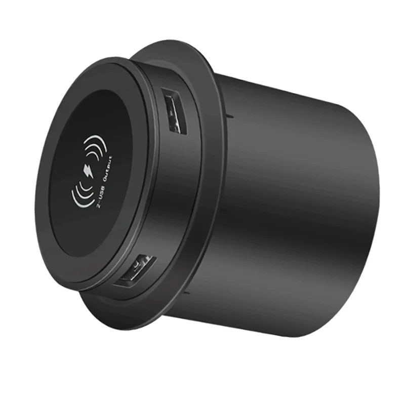 شاحن SCLS اللاسلكي السريع - شاحن لاسلكي سريع مدمج لسطح المكتب مع منفذ USB بقدرة 30 وات عالمي