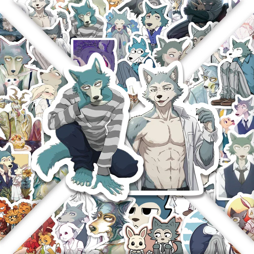

54PCS BEASTARS Anime Cartoon Graffiti Sticker Waterproof Decal Toy for Scrapbook Diary Book Desk Wardrobe Skateboard Notebook