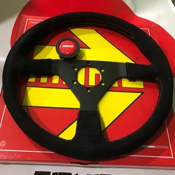 14Inch Rally Universal MOMO Montecarlo Steering Wheel Car JDM Racing Suede MOMO Steering Wheel Volantes For VW HONDA TOYOTA BMW