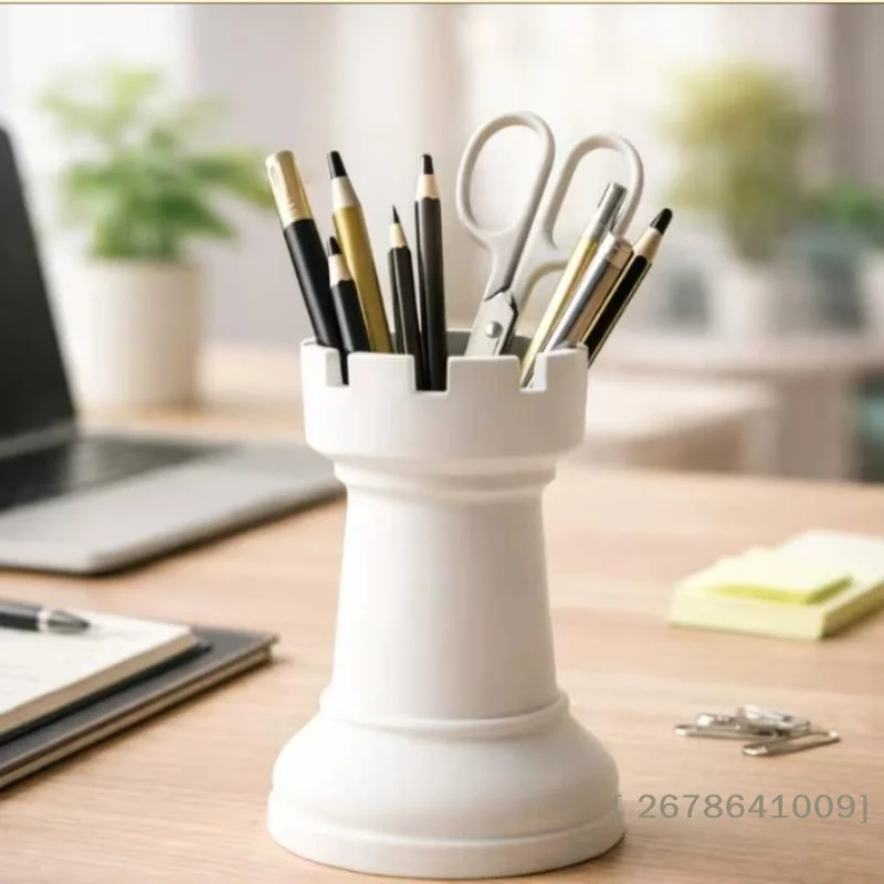 ⚑Cute Plastic Chess-Shaped Pen Holder Creative Flower Vase Pencil Storage Box Multi-function Makeup Brush Storage Cup Student