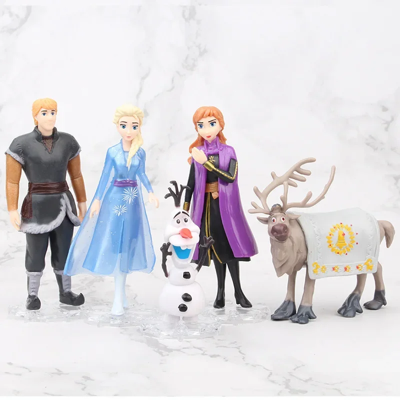 5Pcs/Set Frozen 2 Action Figures Olaf Kristoff Anna Elsa Dolls PVC Model Toys Decoration Kids Gifts