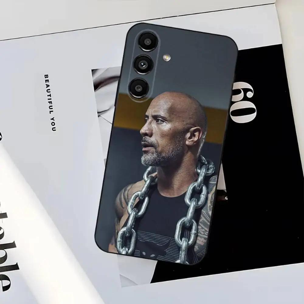 حافظة هاتف The Rock Dwayne Johnsons لهاتف سامسونج S25، S24، S23، S22، S21، S20، S10، Ultra، Plus، Lite، FE، غطاء أسود من السيليكون الناعم