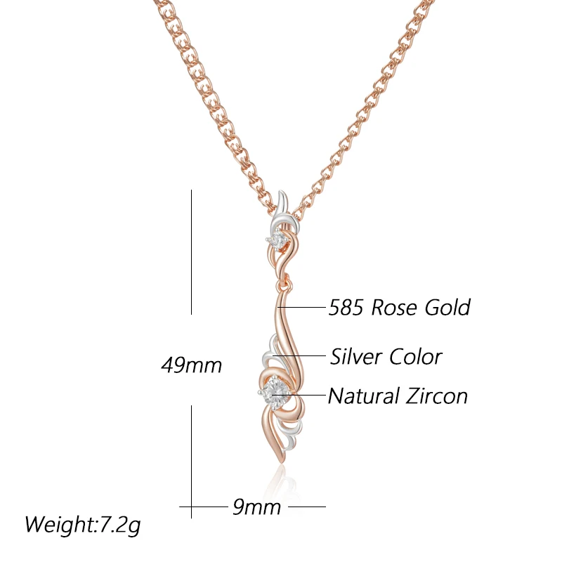 Kinel Hot Unique Flower Shape Pendant Necklace Women Fashion 585 Rose Gold Silver Color Mix Boho Pendant Ethnic Daily Jewelry