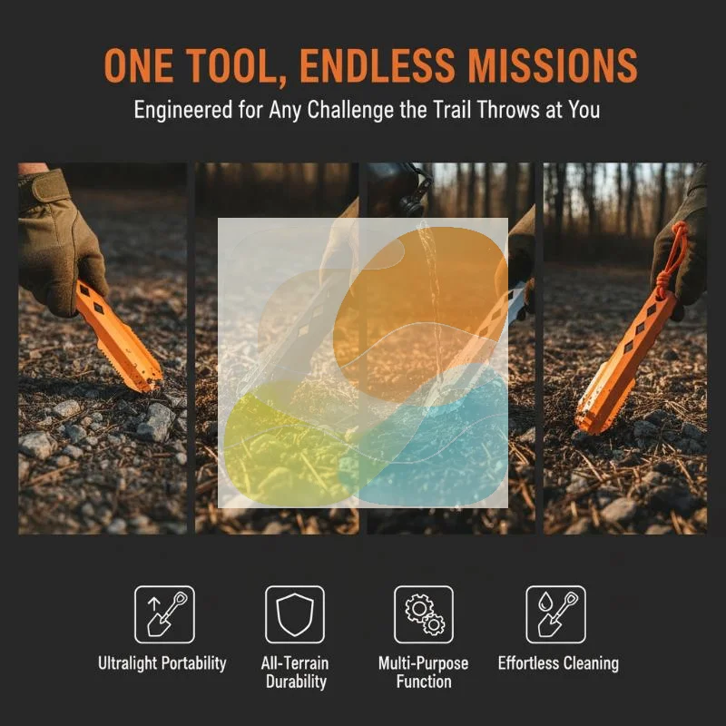 Multifunctional Aluminum Alloy Camping Trowel Portable Digging Shovel for Backpacking Hiking Gardening Survival