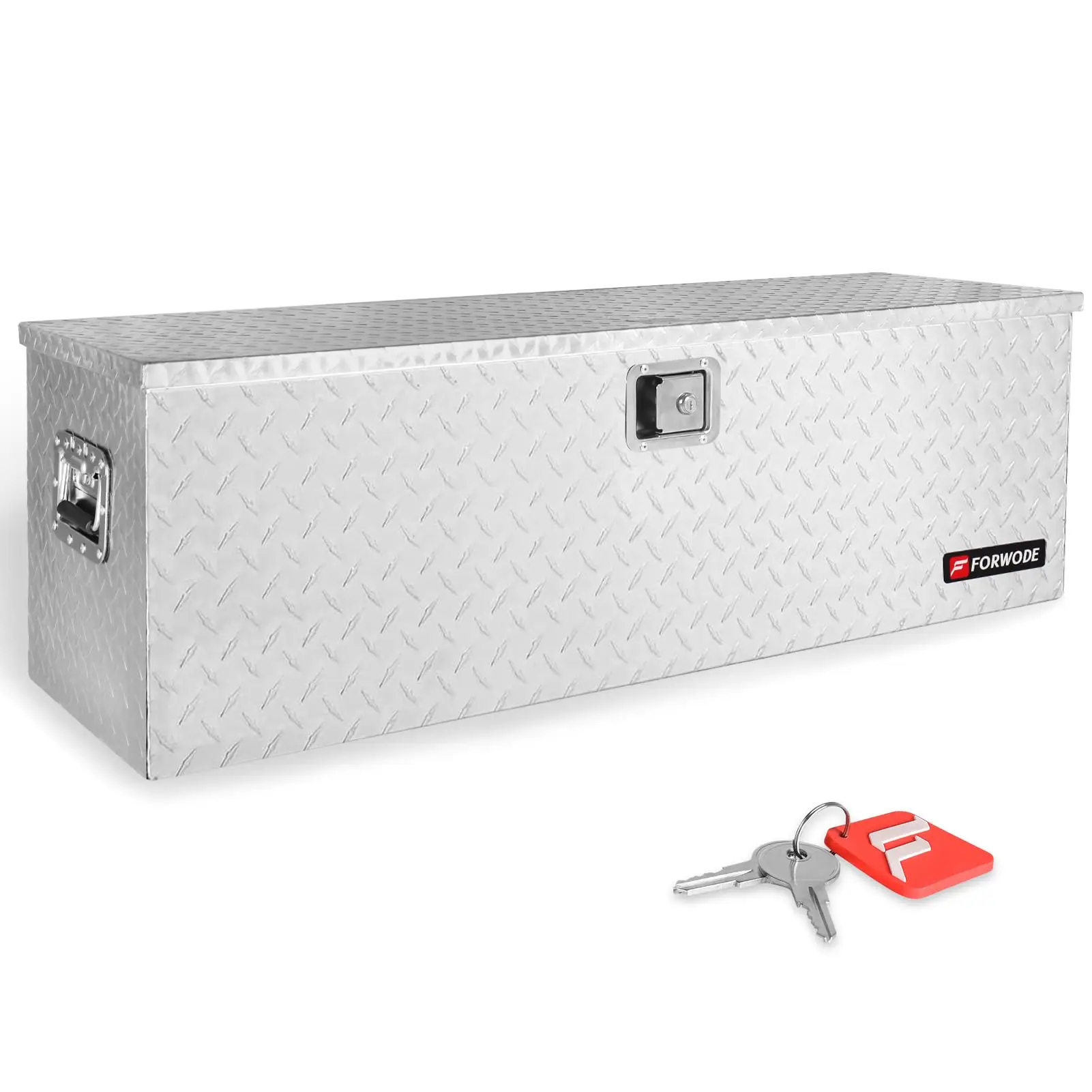 48 Inch Aluminum Truck Tool Box Lockable Truck Bed Tool Box Waterproof Truck Bed Storage Box with Gas Struts & Side