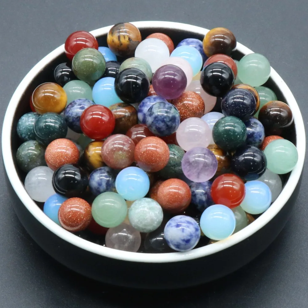 Mixed Natural Stone Round Beads, Multicolor Gemstone Loose Beads for Jewelry Making, Healing Crystal Spacer Beads