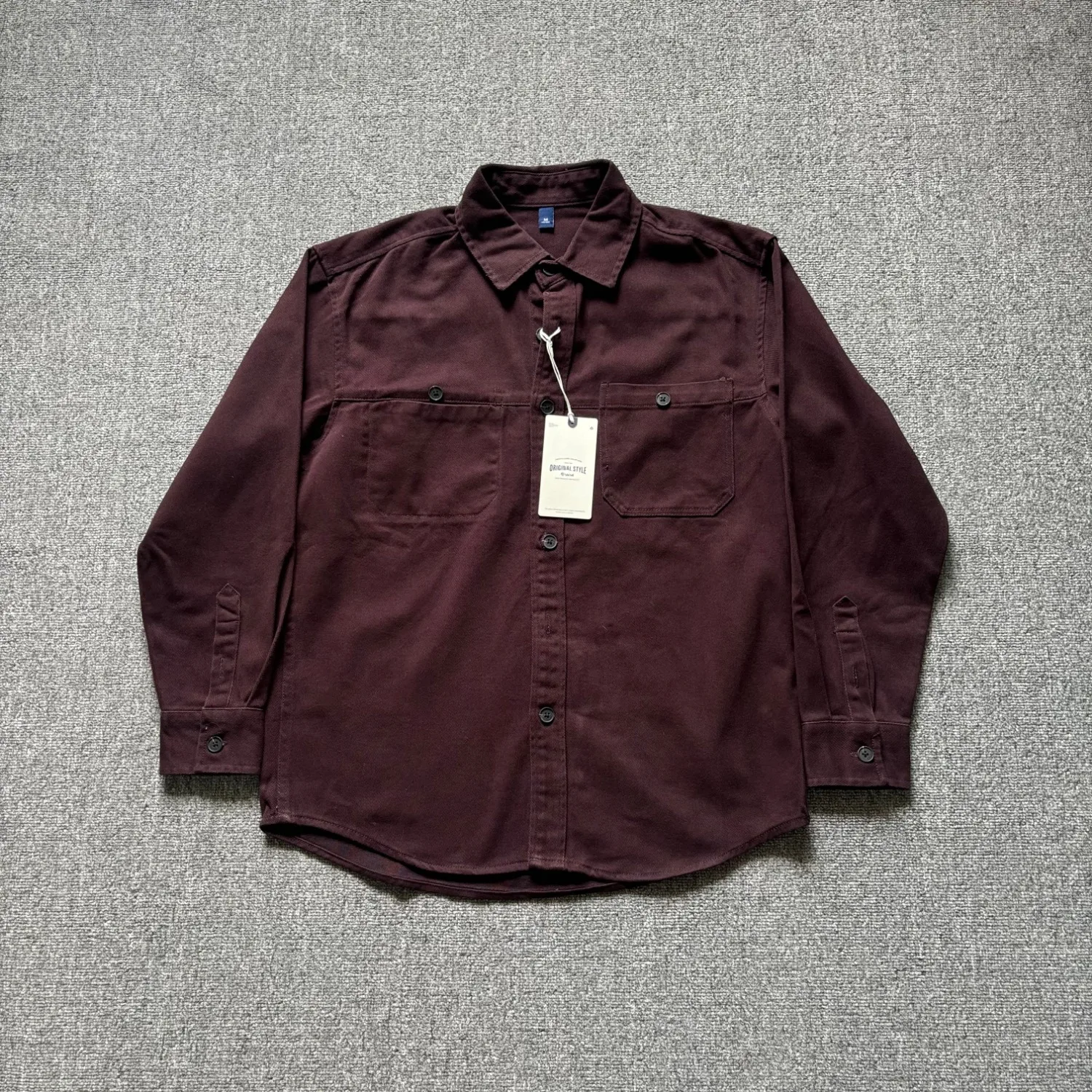 100% cotton American retro heavyweight washed work shirt jacket men's long-sleeved loose versatile shirt
