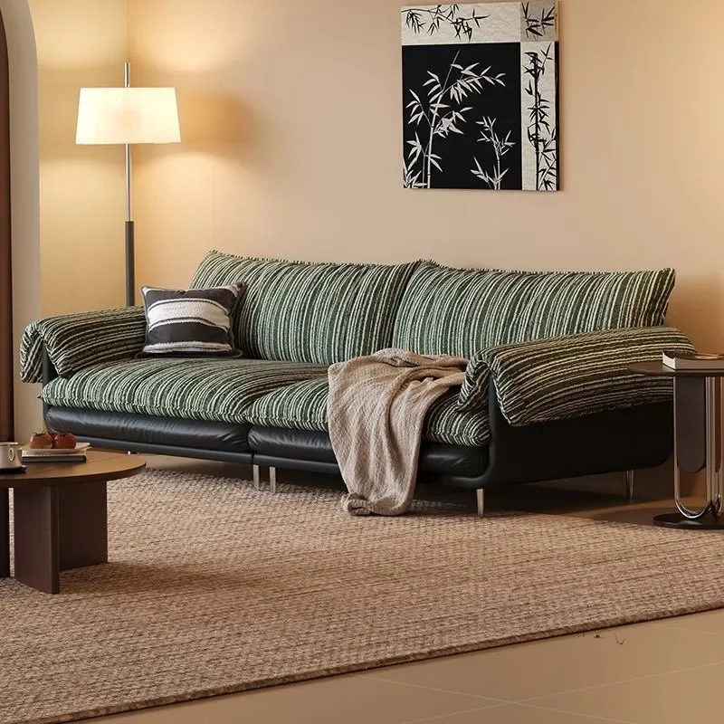 Yarn color matching stripes, sofa small apartment, living room one-character reclining sofa bed