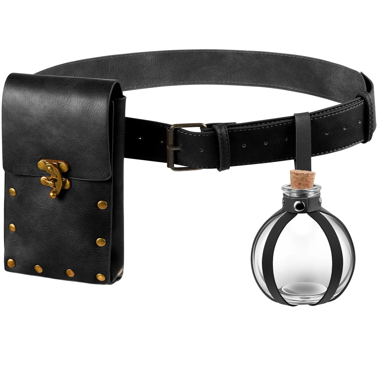 Alchemist Steampunk heuptasje heuptas telefoon portemonnee magische kurk drank fles Festival Renaissance kostuum vintage accessoires