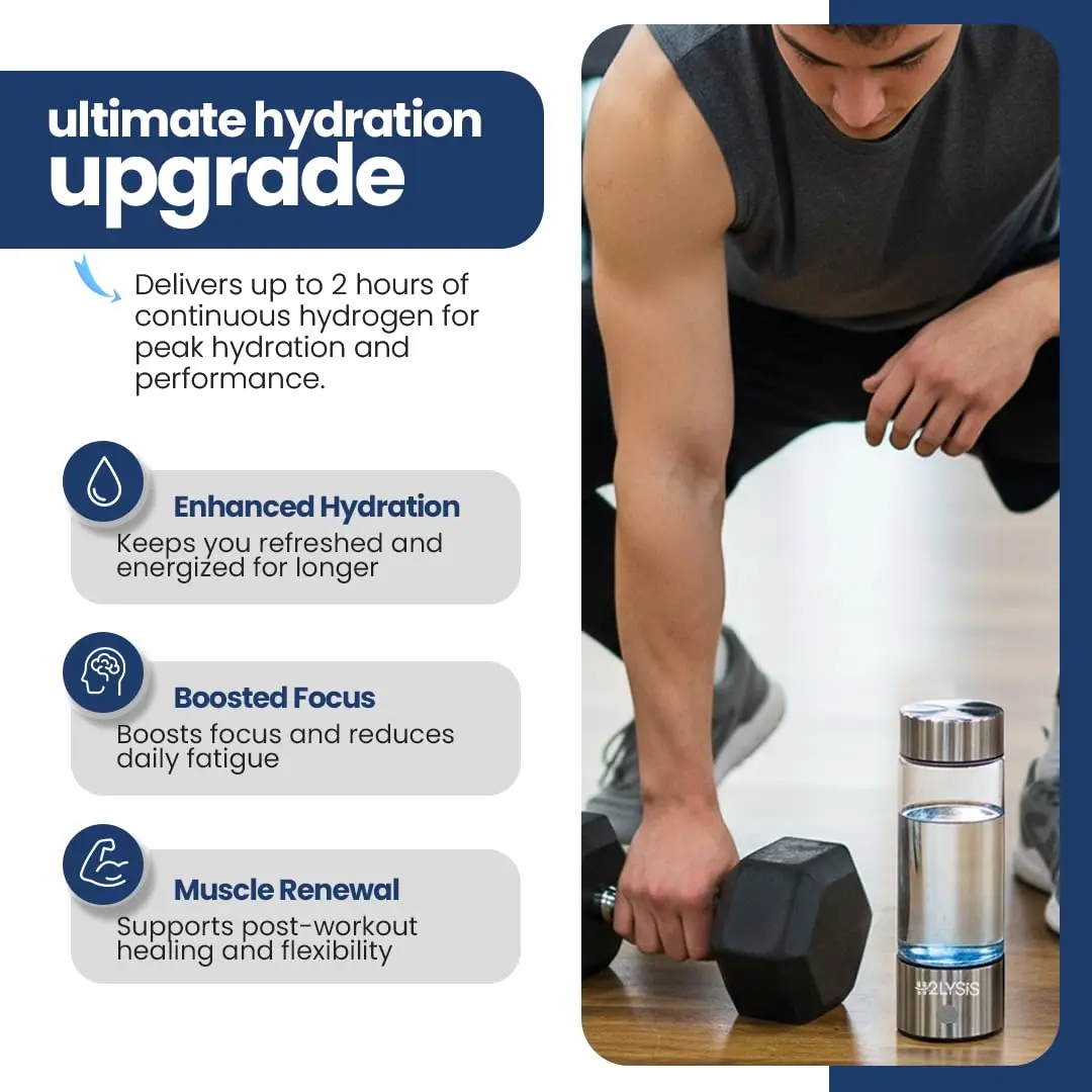 زجاجة مياه هيدروجين زجاجية جديدة 2025، 14 أونصة، 2200 نقطة في 3 دقائق، مولد H2 محمول مع تقنية SPE/PEM، قابل لإعادة الشحن للمنزل، خارج