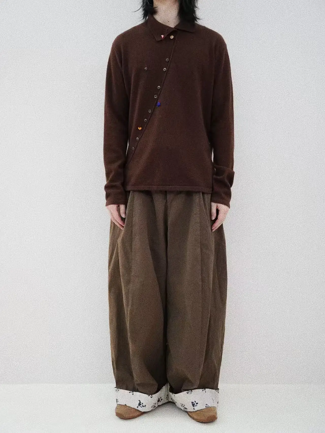 

Вязаный шерстяной свитер ручной работы из 100% шерсти с высоким воротником и отложным воротником, уникальный дизайн, для женщин, осень-зима, модный