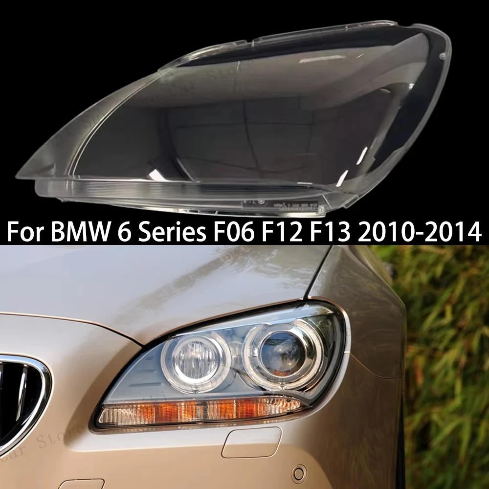 For BMW 6 Series F06 F12 M6 630 640 650 2010-2014 Car Lights Shell Headlight Lens Front Lampshade Transparent Glass Lens