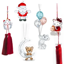 2022 New Car Hanging Pendant Austrian Crystal Animal Figurines Statuette Suspension Ornaments Home Decorations Christmas Gifts