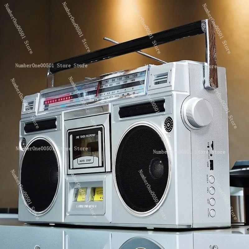 Stereo Cassette Player Bluetooth Retro Tape Recorder with Aux SD Card Vintage Boombox Radio