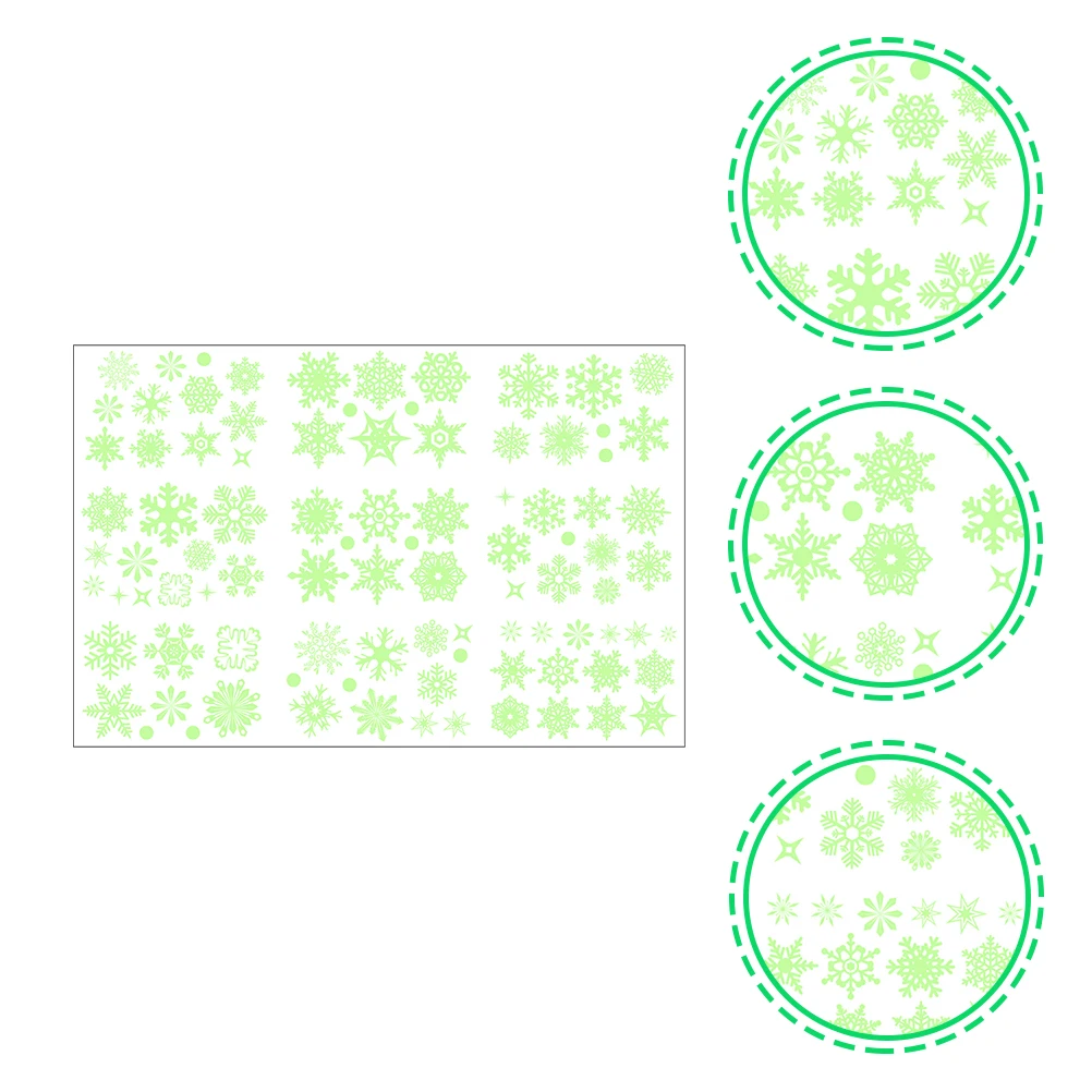 

9 Sheets Glow in Dark Xmas Snowflake Stickers Christmas Room Snowflake Decals Xmas Window Decorations Christmas Window Clings