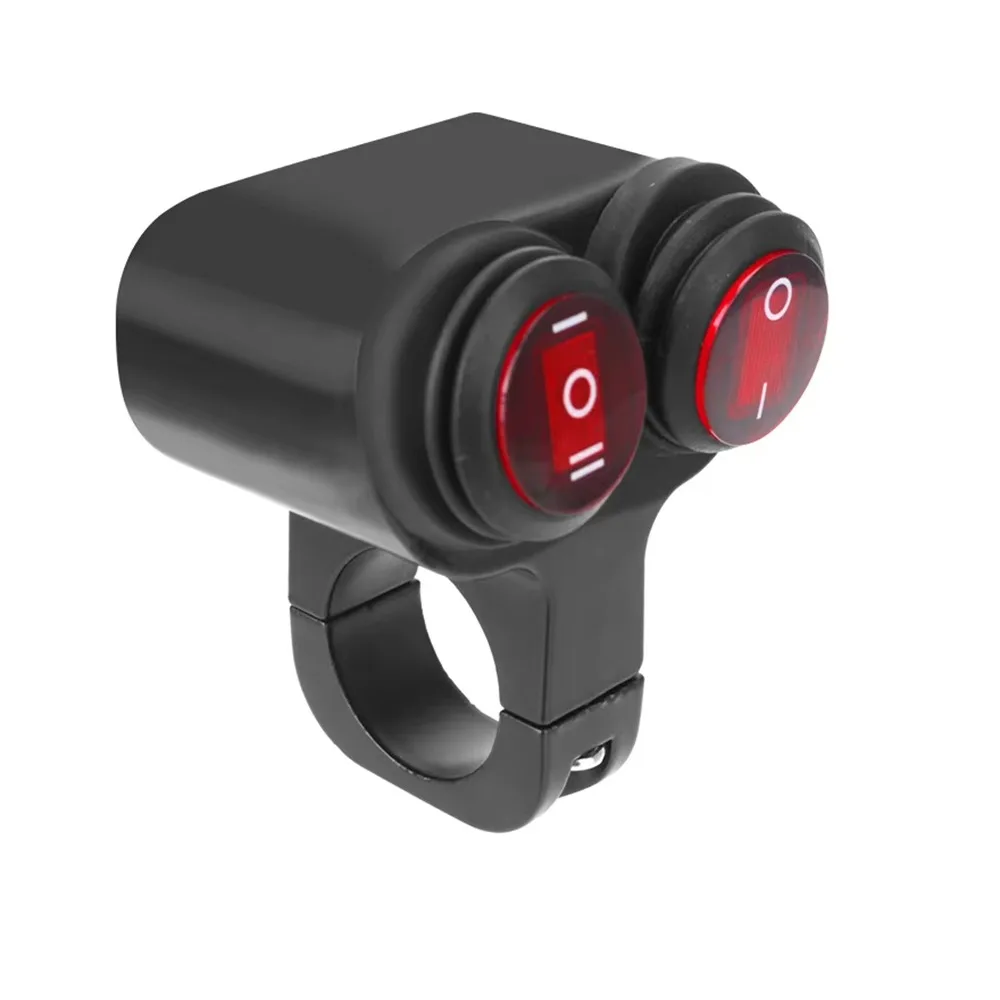 Aluminum Alloy Motorcycle Light Switch DC12V Dual Button Handlebar Mount Switch Button Clamp Type Toggle Control