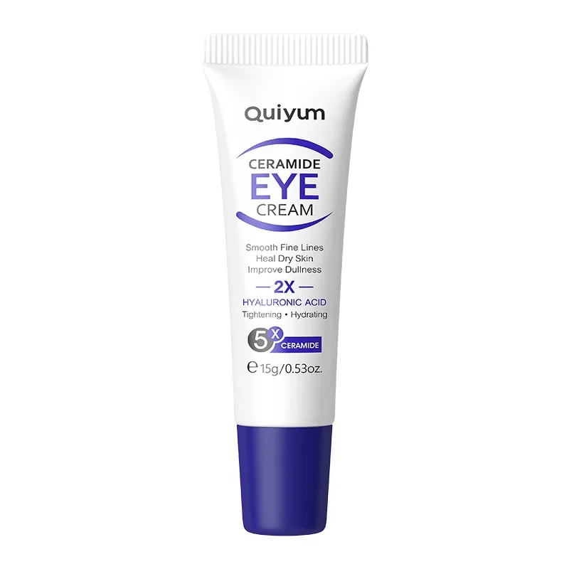 

QUIYUM 15g Ceramide Eye Cream Hyaluronic Acid Moisturizing Facial Serum Collagen Hydration Skin Care Essence Eye Massage Cream