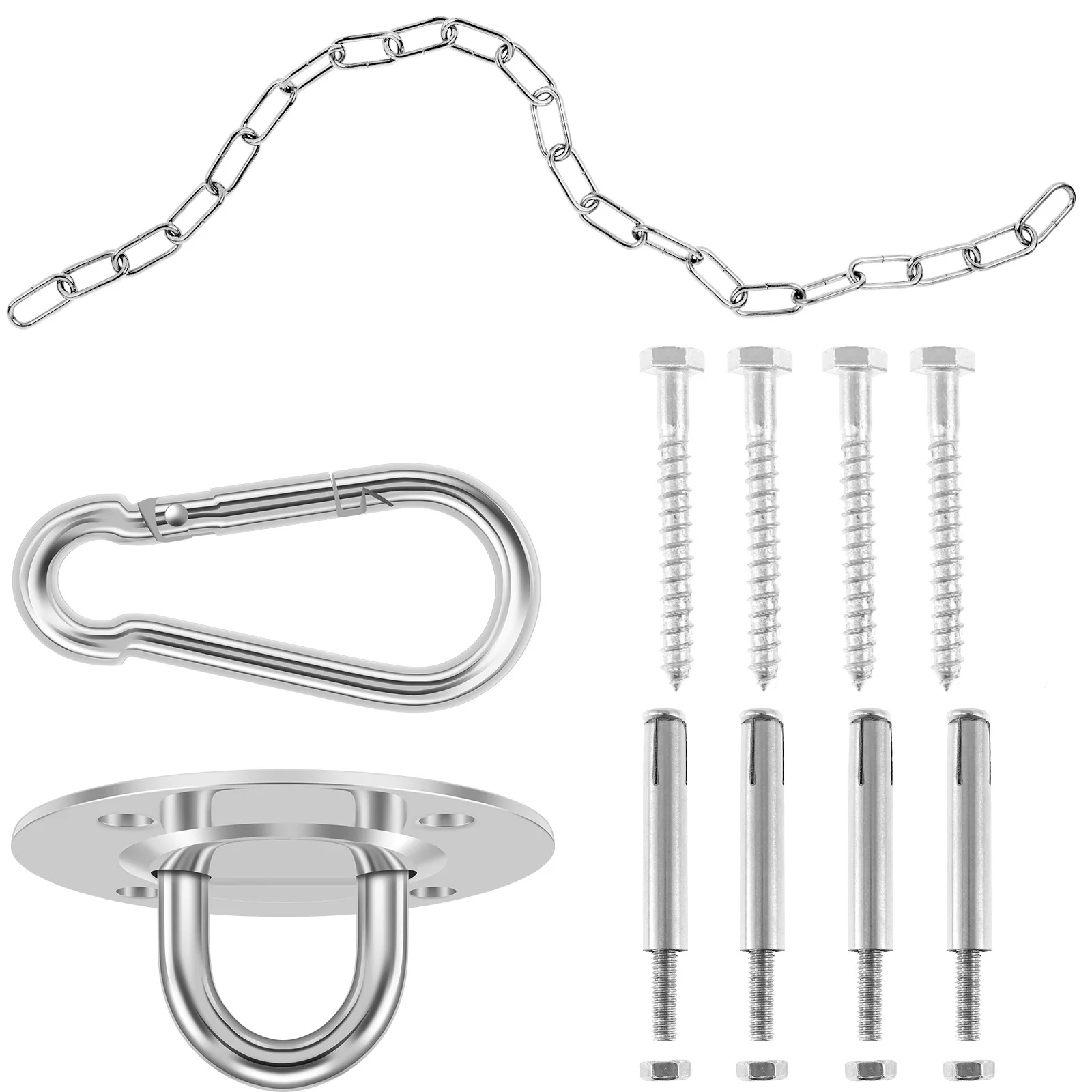 

Hammock Hanging Kit Stainless Steel Swing Hanger Set Heavy Duty Hanging Chair Wall Hangers Sturdy Yoga Bag Hanging Hook Set