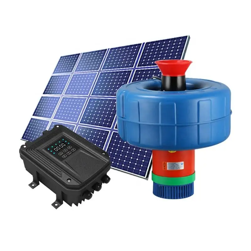 1100w Aeration System Big Flow Solar Powered Floating Aerator for Pond Fish