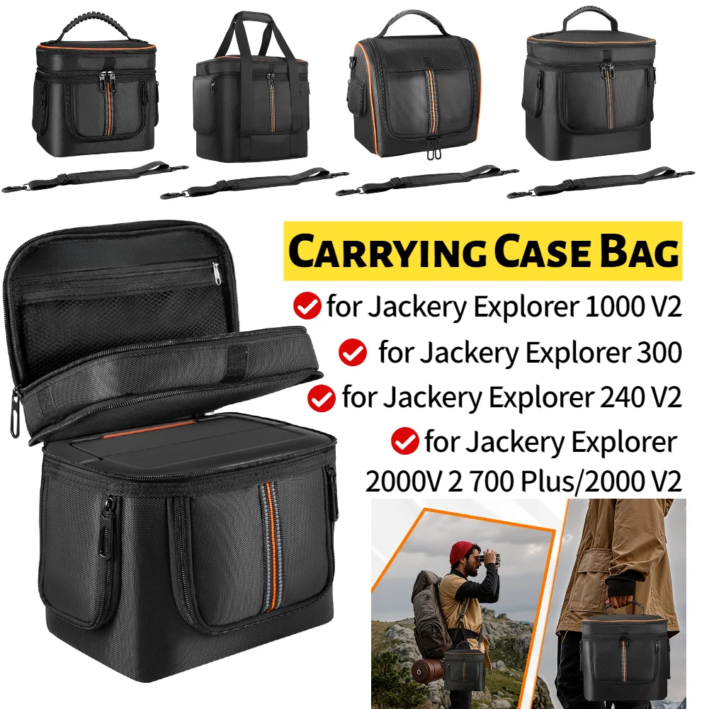 Carrying Case Bag for Jackery Explorer 1000 V2 700 Plus / 300 / 240 V2 Portable Power Station Bag with Shoulder Strap & Handle