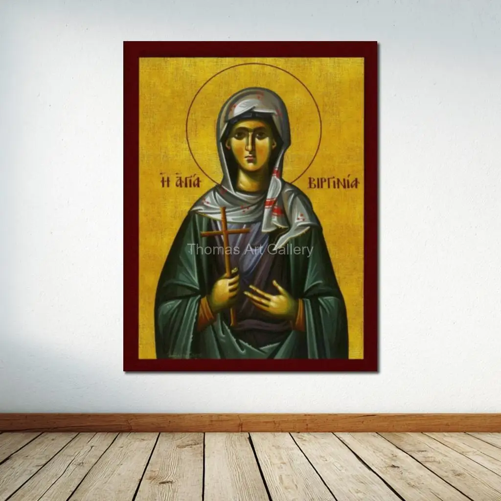 Saint Tatiana Greek Orthodox Icon Byzantine Art Canvas Print HD Large Religious Wall Decor for Prayer Home Altar Christian Gift