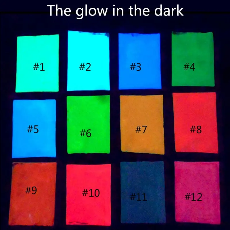 10g 12colors Nail Luminous Powder Dust,Fine Dip Glow in The Dark Powder Manicure Fluorescent Powder Pigment