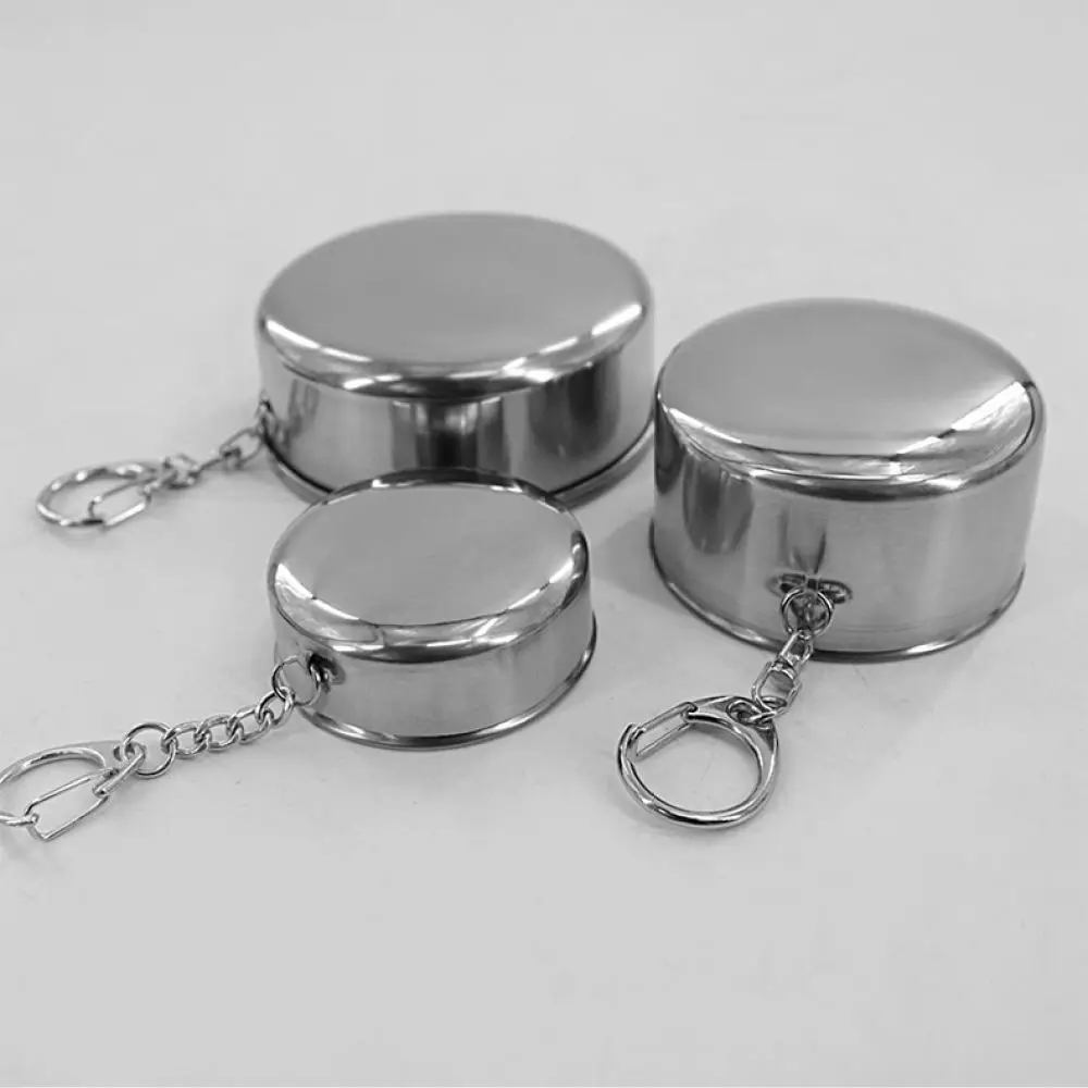Food Grade Stainless Steel Collapsible Cup Pocket Size Travel Mug Outdoor Hiking Camping Water Drink Folding Container