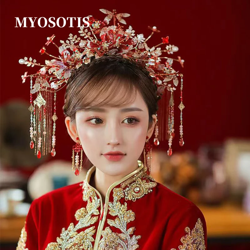 Smart Chinese Vintage Liquid  Flower Classical Wedding Hairwear Hair Accessories