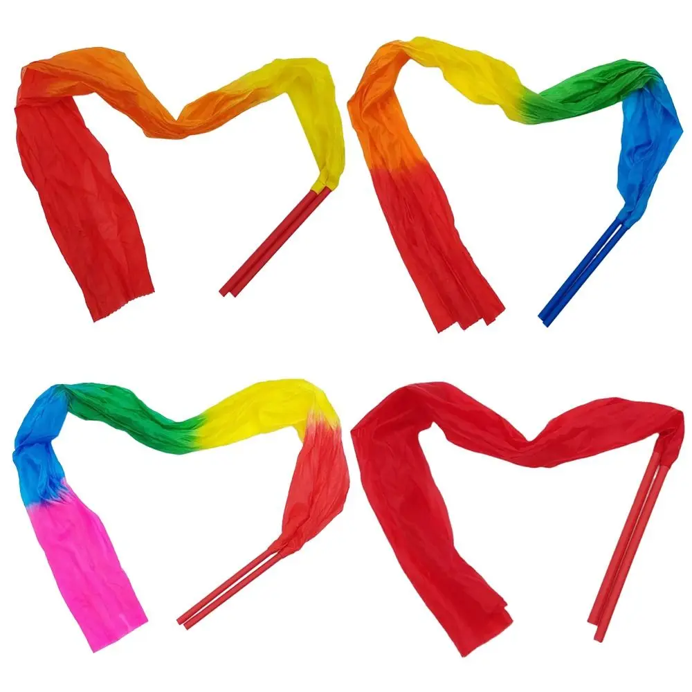 Beautiful Colorful Dancing Ribbons With Rod Silk Dance Ribbon Gymnastics Ribbon