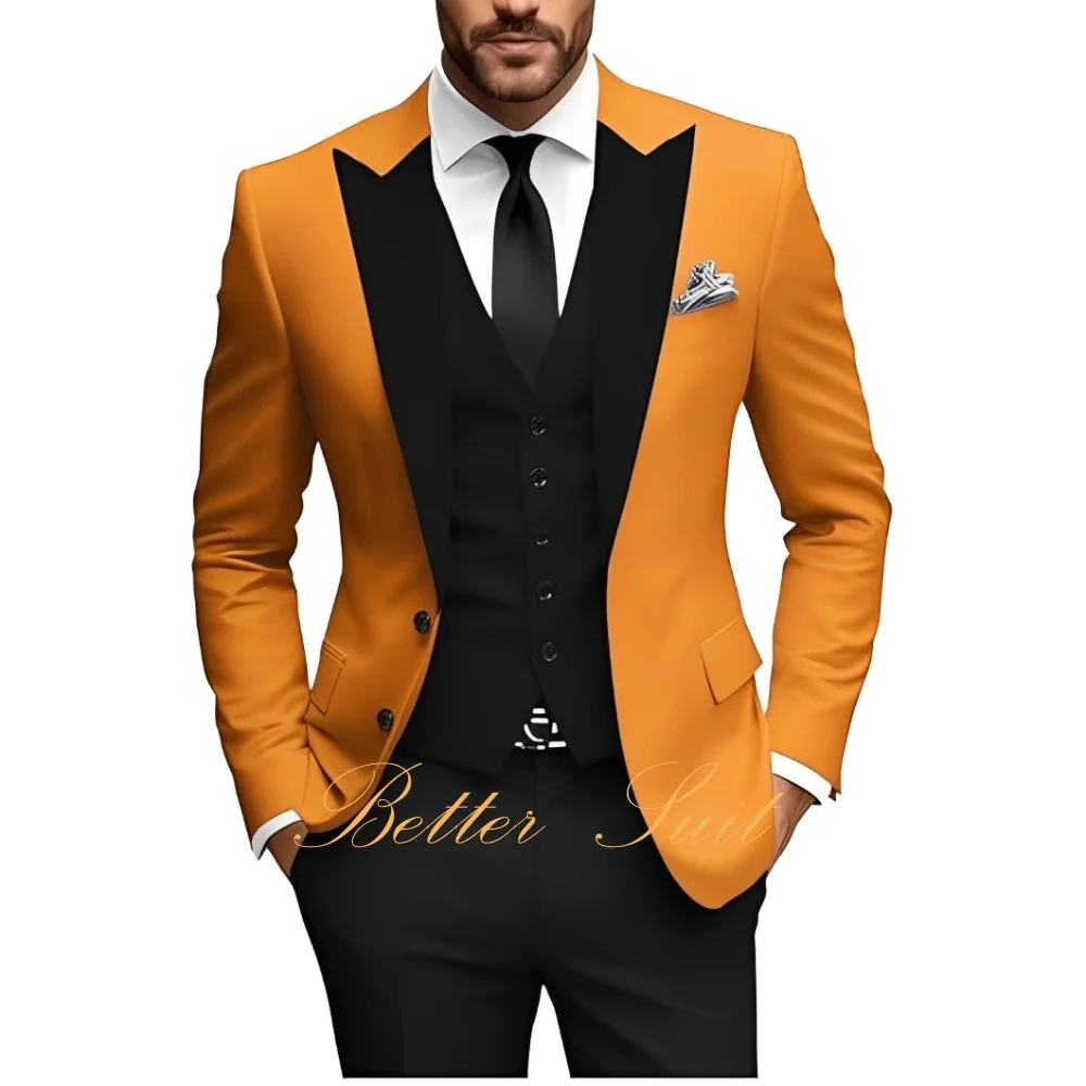 

Формальные мужские костюмы из трех предметов, приталенный пиджак, брюки, жилет, комплект, костюм жениха на свадьбу, мужские смокинги, мужские костюмы для выпускного вечера