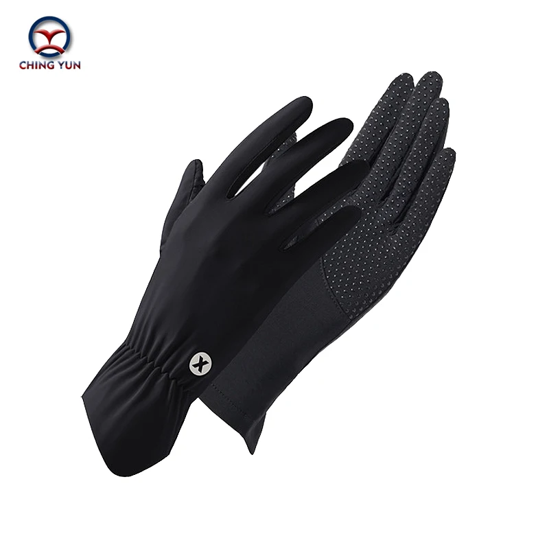 New Women Sunscreen protection gloves ice thin gloves summer UV resistant two finger cool breathable mesh driving non-slip Glove