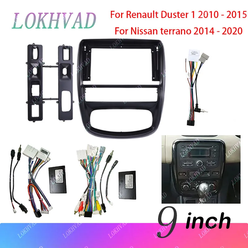 9 inch For RENAULT DUSTER 1 2010-2015/NISSAN TERRANO Car Radio Fascias Android MP5 Stereo Player 2Din Head Unit Panel Frame