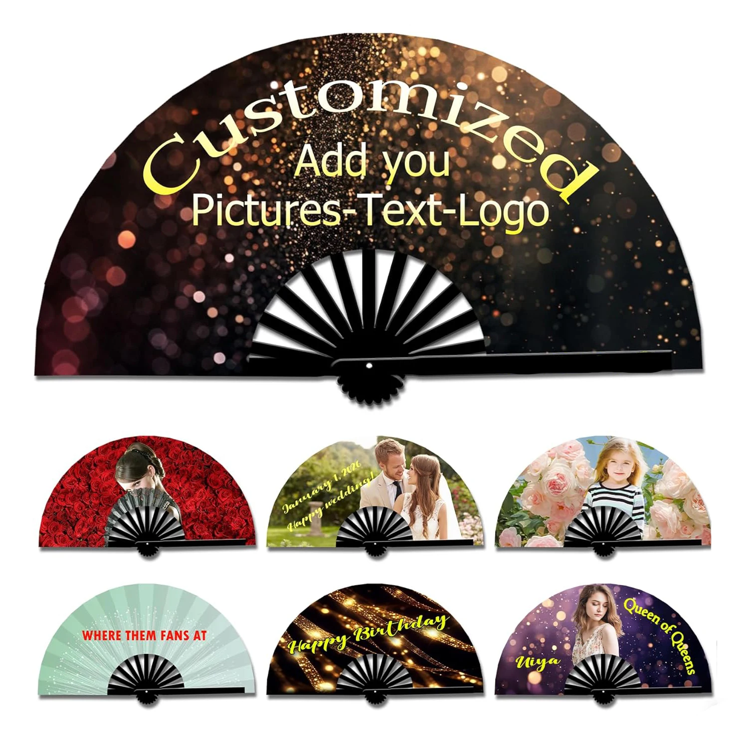 custom folding hand fanPersonalized Fans Custom Fan Handheld Customized with Picture Text, Abanicos De Mano Personalizados, Gift